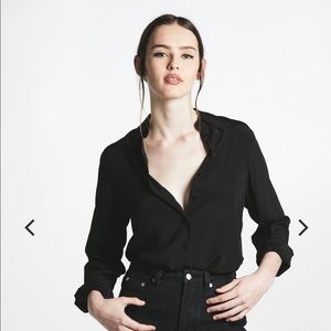 L’ecole Des Femme Black Silk Blouse